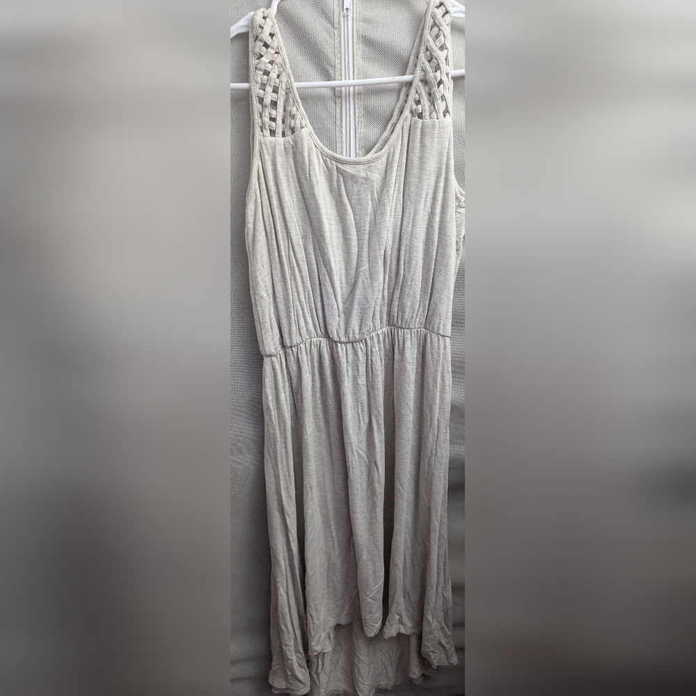 Cynthia Rowley Cream Sleeveless Midi High Low Dress - Picture 2 of 3